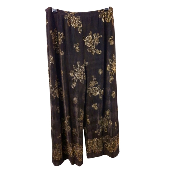 The Travelers Collection 3 Pc Set Black and Gold Floral Kimono,pants,top - Picture 11 of 16